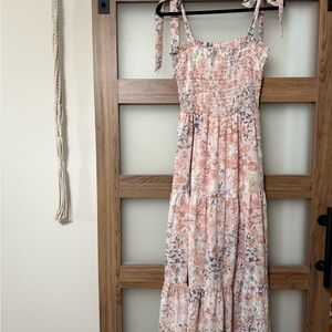 Floral Tie-Shoulder Maxi Dress